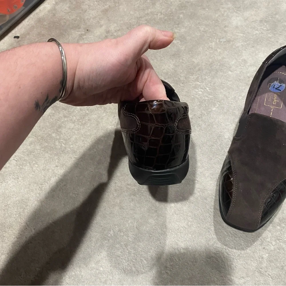 Clarks Everyday Womens Noreen Will Brown Leather Loafers Shoes Slip On 7.5 M